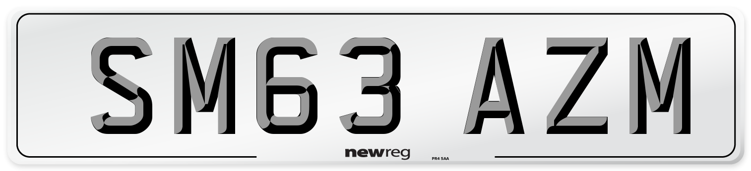 SM63 AZM Number Plate from New Reg